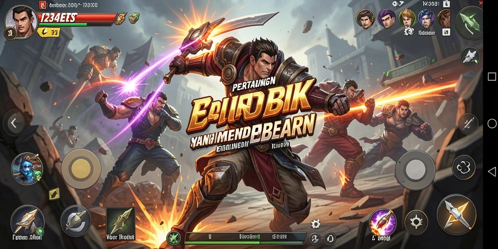 Tangkapan layar menunjukkan aksi seru dalam pertarungan 1234BETS.