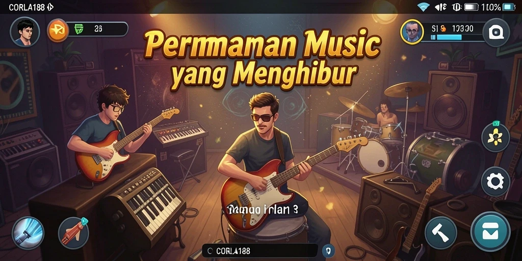 Tampilan gameplay dari <strong>CORLA188</strong> yang menarik dengan berbagai lagu.