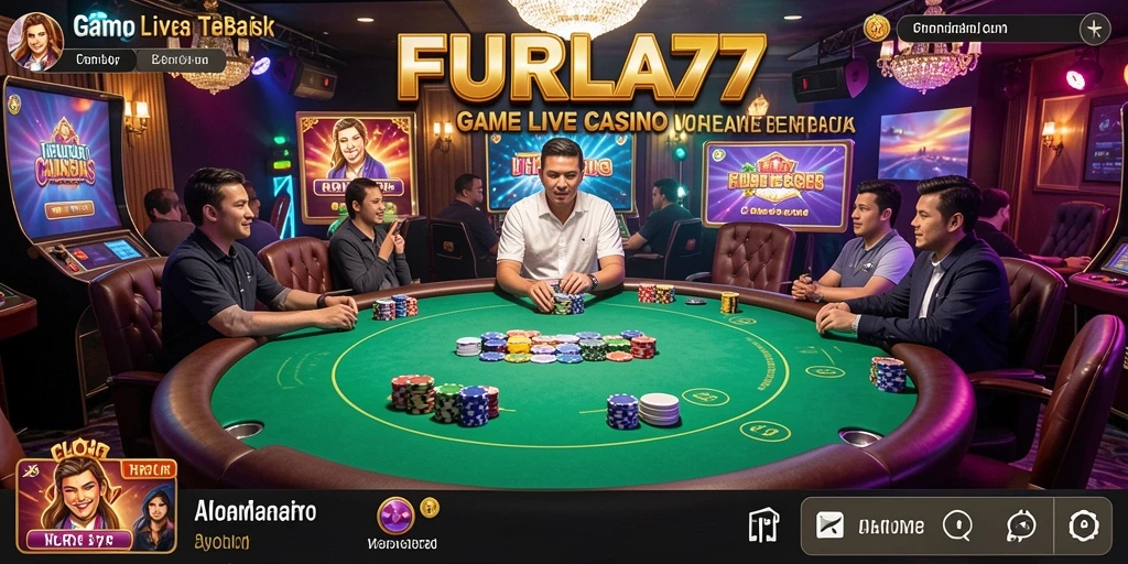 Tampilan gameplay FURLA77 dengan dealer langsung bermain roulette.