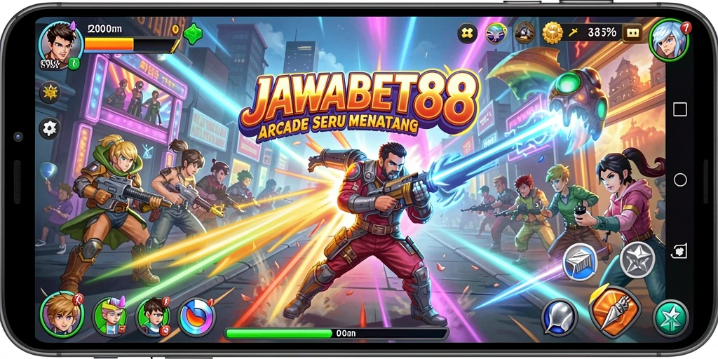 Screenshot utama JAWABET88 menampilkan gameplay Arcade yang seru.