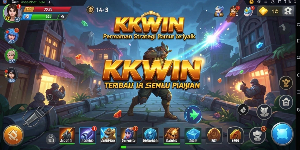 Tangkapan layar utama KKWIN menampilkan pertempuran strategis yang seru.