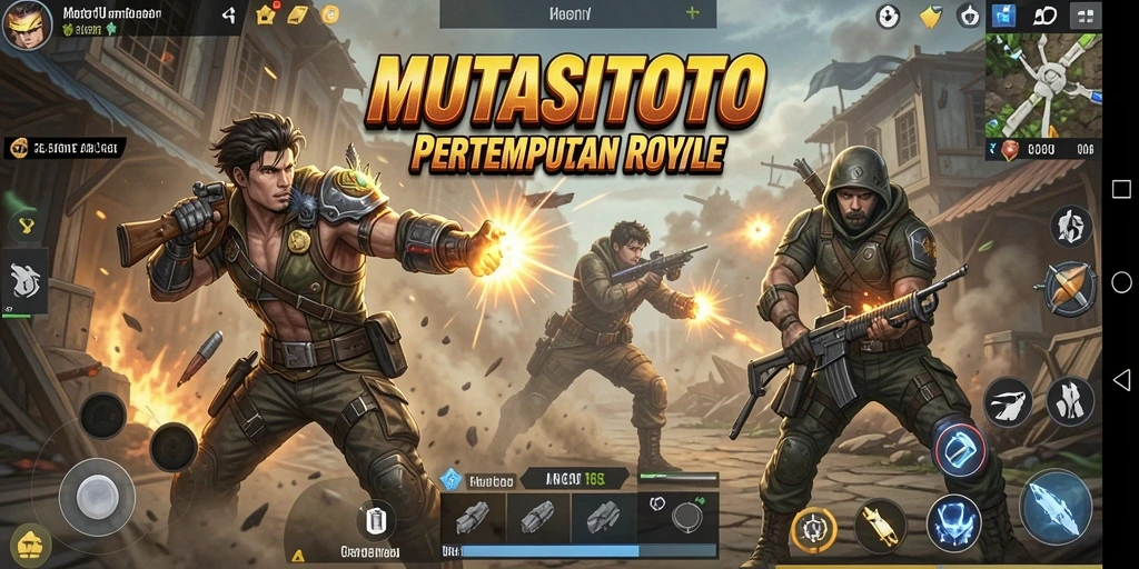 Tangkapan layar gameplay seru dalam pertempuran Battle Royale.