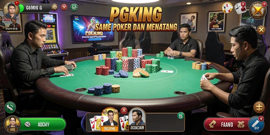 Tampilan screenshot PGKING dengan aksi seru permainan Poker.