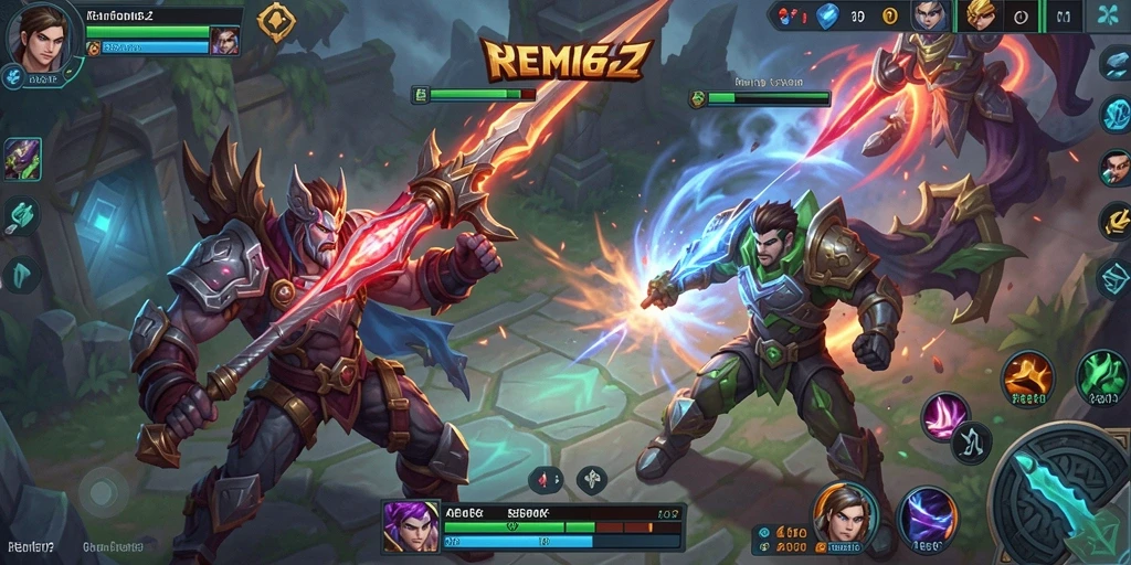 Gameplay seru dalam pertarungan MOBA yang mendebarkan.