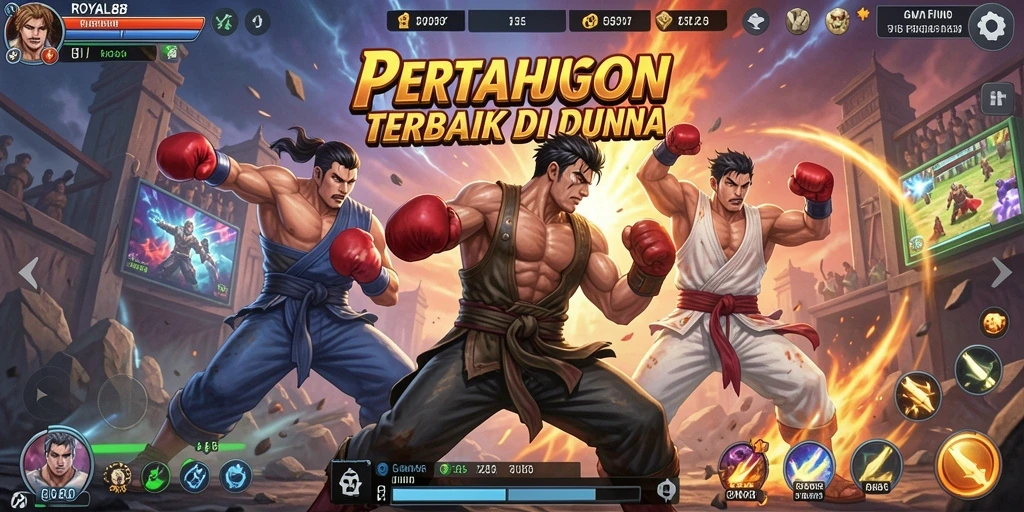 Screenshot gameplay ROYAL88 menampilkan pertarungan yang seru dan dinamis.