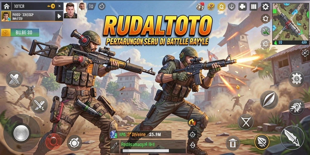 Gameplay menegangkan di arena <strong>RUDALTOTO</strong> Battle Royale.