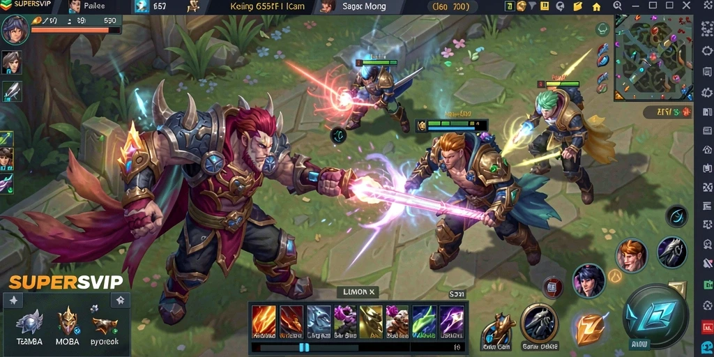 Tampilan gameplay menarik dari SUPERSVIP dengan karakter yang beraksi.