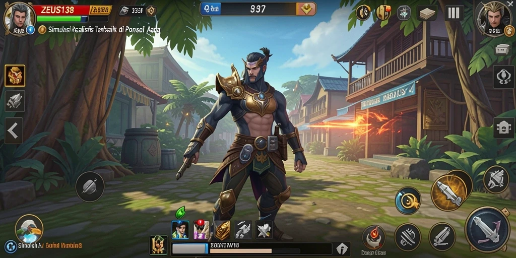 Tangkapan layar dari gameplay ZEUS138 yang menunjukkan dunia simulasi yang luas dan interaktif.